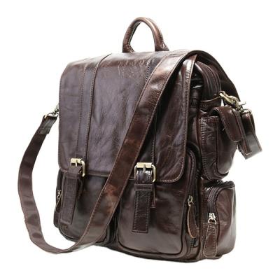 China Wholesale Fashion Wax Oil Wear Genuine Leather Messenger Bag Custom Logo Shoulder Bag for sale