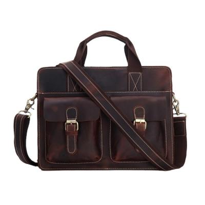 China Vintage Brown Buffalo Real Leather Mens Weekend Overnight Travel Bags Genuine Leather Garment Duffle Bag Bags For Man for sale