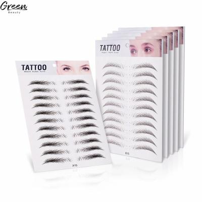 China Wholesale Popular New Designs Temporary Makeup Waterproof Cosmetic Makeup 6D/3D Temporary Fake Eyebrow Tattoo Sticker for sale