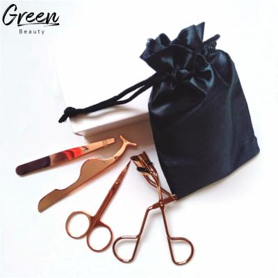 China Beauty Care Make Tools GreenBeauty Wholesale Private Label Stainless Steel Rose Gold Eyelash Applicator Set GA001 for sale