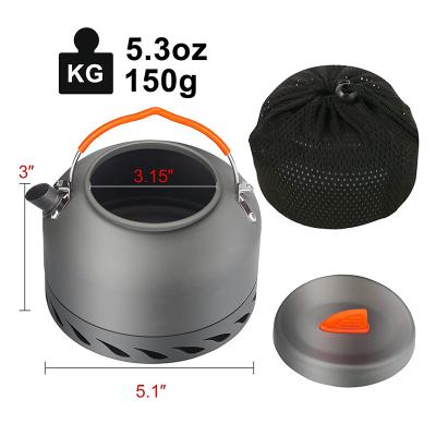 China Manufacturer China Aluminum Ultra Light Camping Kettle Kit Hard Anodized Kettle For Travel Rise Travel Camping for sale