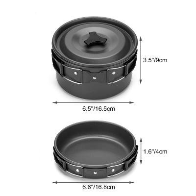 China General Use For Gas Camping Cookware And Induction Cooker Mess Kit Backpacking Gear And Increase Outdoor Bug Out Bag Cooking Equipment Cookset Lightweight, Compact for sale