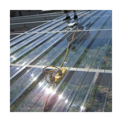 China Contemporary 1mm Hard Clear Plastic Corrugated Polycarbonate Roof Sheet For Greenhouse Solarium for sale