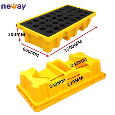 China Anti Spill Safety Plastic Oil Drum 2 Spill Pallet Safe Storage Storage For Forks for sale