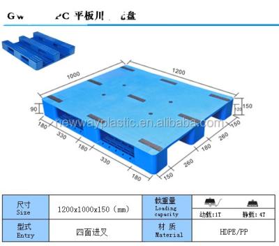 China Suzhou Factory Cheap Price Single Faced Heavy Duty Durable Plastic Pallet For Sale for sale