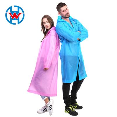 China Custom Waterproof Bachelorette Rainwear Promotional Raincoat Good Quality EVA Rain Coats Long Sleeve And Buttons Raincoats For Adults for sale