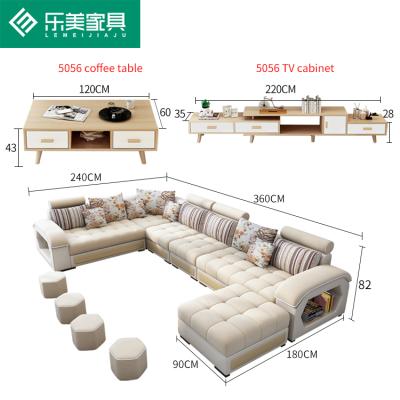 China (Other) Sectional Corner Combination Seating Adjustable Sofa Set 7 Seater Living Room Couch Sofa Set Furniture Customizable Deep for sale