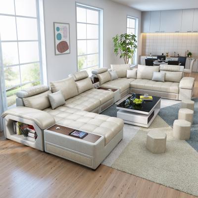 China Luxury Corner Modular Music Sofa Sectional Sofa Set Furniture USB Living Room Nordic Modern Modular Sofa Fabrics for sale