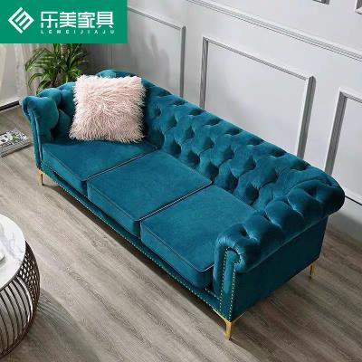 China (Size)American Design Living Room Adjustable Luxury Button Tufted Velvet Green Fabric Living Room Sectional Sofas for sale