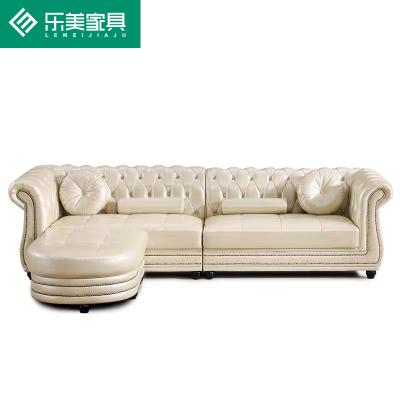 China Factory Price Adjustable (Size) Sofa Set Furniture Chesterfield Modern White Leather 321 Sofa Living Room Leather Sofas for sale