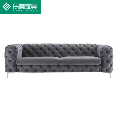 China (Size) 10 Years Factory Living Room Sofas Navy Blue Green Upholstered Modern Linen Chesterfield Velvet Sofa Adjustable Couch for sale