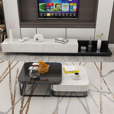 China Contemporary New Design Modern Marble Top Coffee Table With Drawer Storage for sale