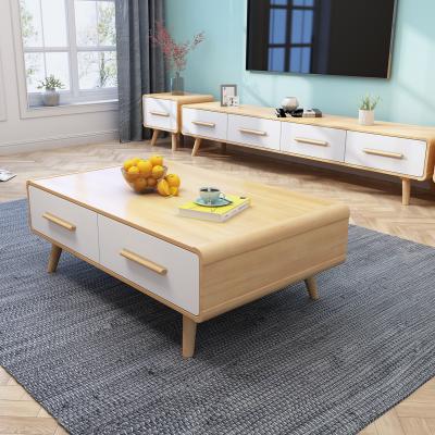 China 2021 Contemporary New Living Room Furniture Set Modern Wood Table Center TV Coffee Stand Cheap TV Cabinet For Sale for sale