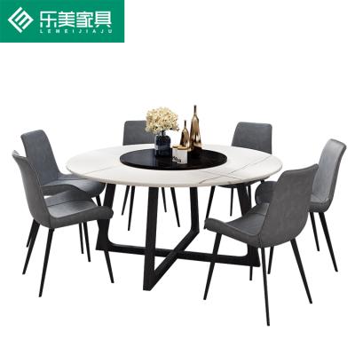 China Foldable Modern Style Dining Room Furniture Easy Cleaned Marble Dining Table Set And Chairs for sale