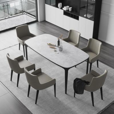 China Modern Thick Marble Dining Table Set 8 Seater Modern Foldable Dining Room Furniture for sale