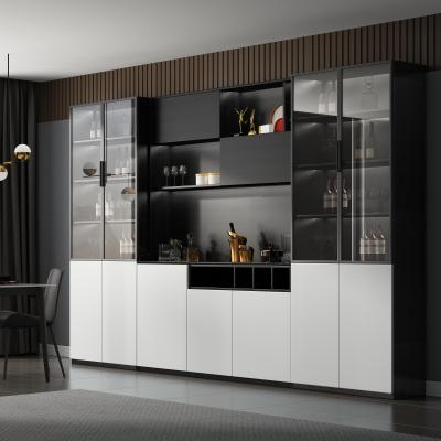 China VOGUE Adjustable Modern Wood Furniture Design Wine Cabinet Living Room Vitrine (Others) Glass Wine Cabinets for sale