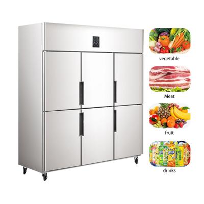 China THERMOELECTRIC Commercial Upright Kitchen Fridge Freezer Custom 6 Door Stainless Steel Freezer for sale