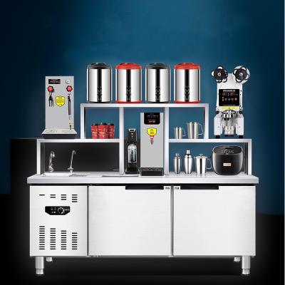 China Bubble Tea Machine Fridge and Freezer Water Bar Milk Tea Other Custom Operating Counters 1.8m with Coffee Equipments for sale