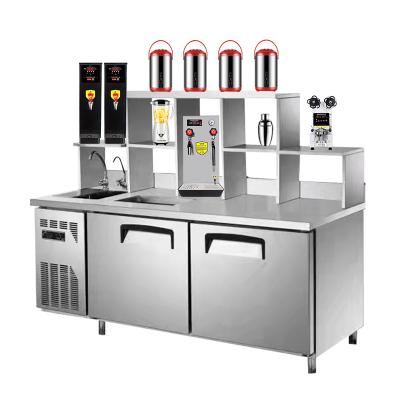 China Other Restaurant Cafe Counter Bubble Tea Shop Base Cabinet Philippines Stainless Steel Juice Bar Counter Milk Tea Equipment for sale