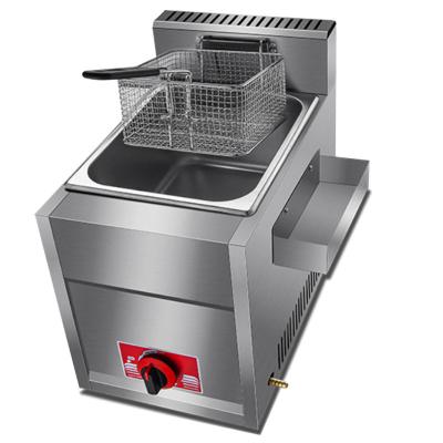 China Restaurant Commercial Stainless Steel 8L Double Tank Table Top Gas Deep Fryer for sale