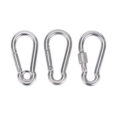 China Din5299D Heavy Industry Stainless Steel Safety Spring Carabiner Snap Hook With Screw Lock for sale