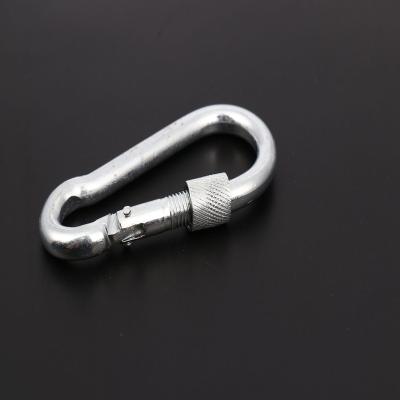 China Heavy Industry Safety Ties Hook With Screw Nut For Carabiner Wholesale Staples Mounting Hook Carbon Steel Snap Hook for sale