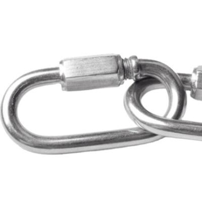 China Heavy Industry Manufacturing Screw Handmade Oval Hook Link Chain Connector Carabiner Quick Clip With Nuts for sale