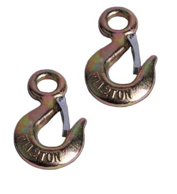 China Heavy Industry Heavy Duty Galvanized Forged Hook Forged Alloy Steel Eye Clamp Crane Hook With Safety Latch for sale