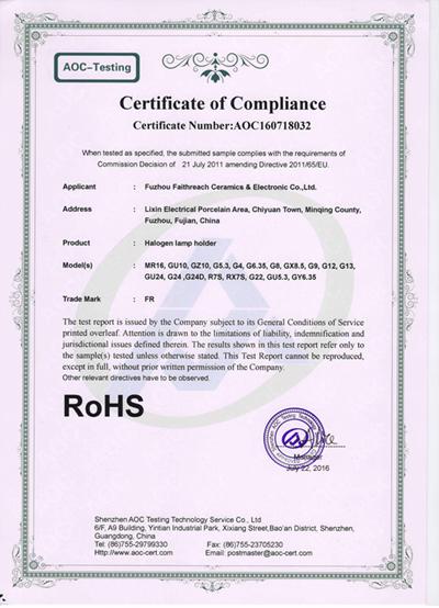 RoHS - Fuzhou Faithreach Ceramics & Electronic Co., Ltd.