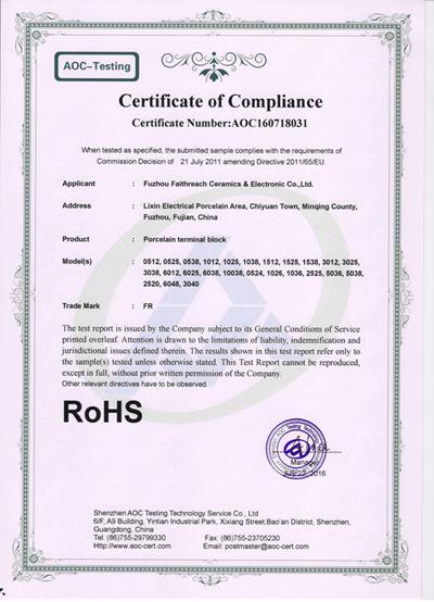 RoHS - Fuzhou Faithreach Ceramics & Electronic Co., Ltd.