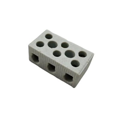 China 30A Porcelain Wire 3 And 8 Holes Porcelain Connectors High Temperature Ceramic Terminal Blocks For Wire for sale