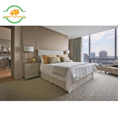 China Modern Hotel Bedroom Furniture Make By Solid Oak Wood With Oak Wood Veneer Named Oak Hotel Bedroom Sets (HS-N82) for sale