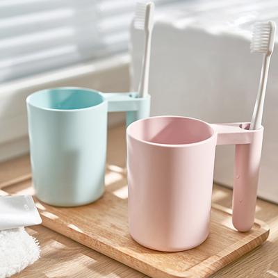 China 2022 Viable Hot Selling Plastic Cup Toothbrush Cup Gargle Simple Style Bathroom Accessories With Toothbrush Holder for sale