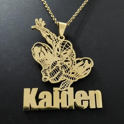 China Hottest Custom Girl FASHIONABLE Name Stainless Steel Necklace Kids Cartoon Character Pendant Necklace for sale