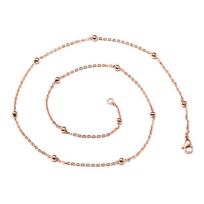 China Popular Gold Plating 316L Stainless Steel Ball Beaded Reticulation Chains Necklace For Woman for sale