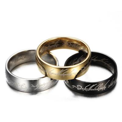 China Simple Religious Rings Totem Rings Stainless Steel Letter Cheap Rings for sale