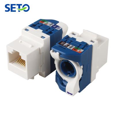 China 180 degree utp toolless internet cable seto module 180 rotating female trapezoidal jack cat6 rj45 8P8C for sale