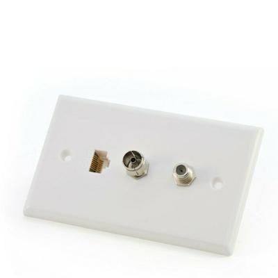 China Custom ABS Wall Plate - RJ45 + Antenna (PAL) + F-type for sale