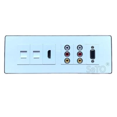 China Residential / General Purpose Wall Plate with RJ45 + RJ11 + SC Modules, Telephone Cat 3 Keystone Jack Connectors / Socket Wall Mount Faceplate Cover (Type118C) for sale