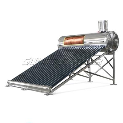 China Outdoor 200L Copper Coil Preheating SUNFULL SOLAR Pressurized Solar Water Heater for sale