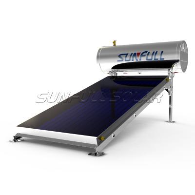 China SUNFULL SOLAR Flat Plate 150L Stainless Steel Outdoor Pressurized Solar Water Heater for sale