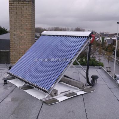 China Aluminum Flat Roof Mounted, Heat Pipe Domestic Hot Water Vacuum Tube Solar Collector for sale