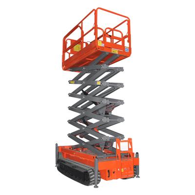 China Work at height Factory cheap mini mobile tracked electric 6m 8m10m 12m 14m all terrain use self propelled hydraulic scissor lift for sale