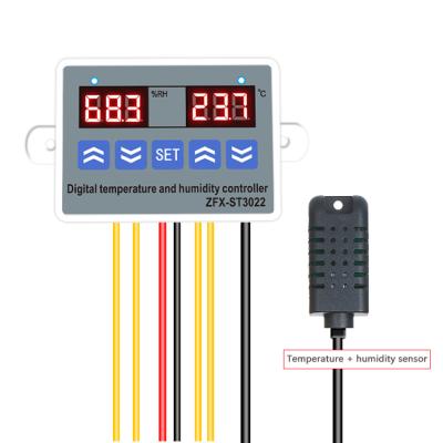 China PC+ABS Fireproof ZFX-ST3022 Temperature Thermostat Temperature Control and Humidity Controller Intelligent Adjustable Switch AC110V-AC220V for sale