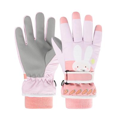 China Five Finger Touch Screen/Anti-lost Buckle/Adjustable Wrist /Wind Slaps Best Quality Durable Thick Warm Cute Rabbit Pattern Waterproof Kids Gloves Children Ski Gloves Outdoor Activities Touch Screen Gloves for sale