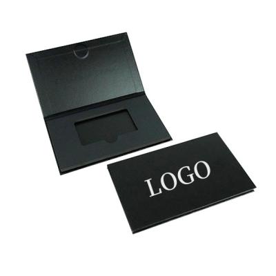 China Luxury Black Paper Card Box Packaging Custom Rigid Book Business Credit Wedding Gift Card Box for sale