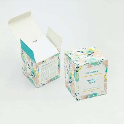 China Luxury Gift Packaging Box Two Tuck Folding Perfume Scented Candle Packaging Box With Insert for sale