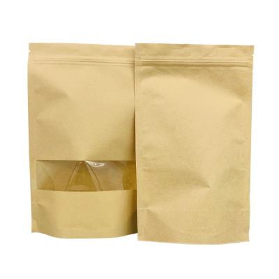 China Zip lock PET LDPE Paper Food Pouches Kraft Resealable Bags For Coffee Beans for sale