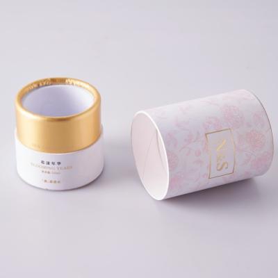 China Wholesale Biodegradable Gold Foil Cardboard Cylinder Gift Tube Box Packaging For Cosmetic for sale