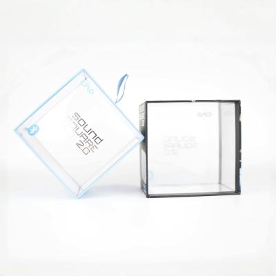 China Custom Logo Plastic Transparent PVC Box , Ribbon Sliding Out Pakackaging Boxes With Windows for sale